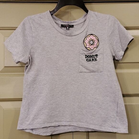 Love Peace & Lazy Days donut care crop top - Picture 1 of 7